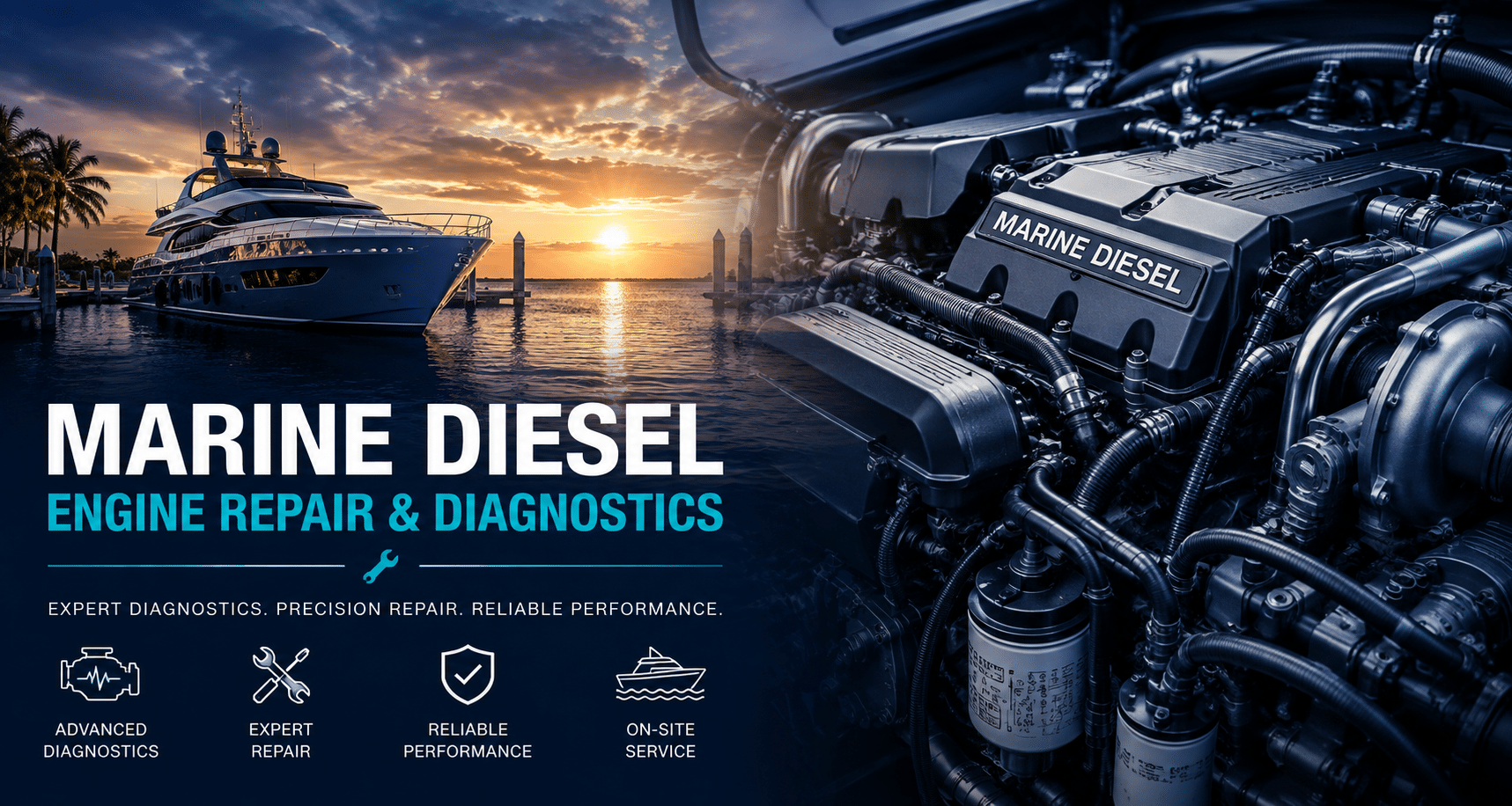 Marine diesel engine repair and diagnostics in Southwest Florida